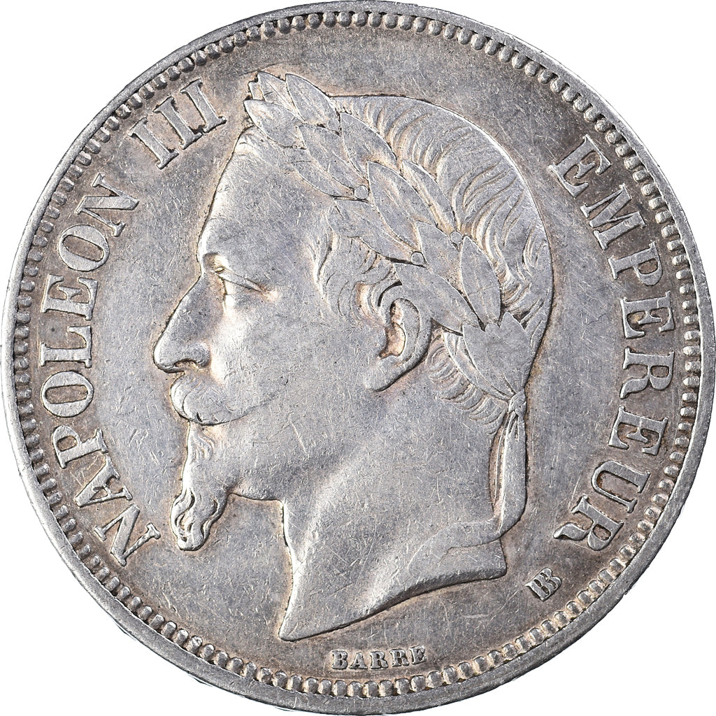 Coin, France, Napoléon III, 5 Francs, 1869, Strasbourg, EF(40-45), Silver