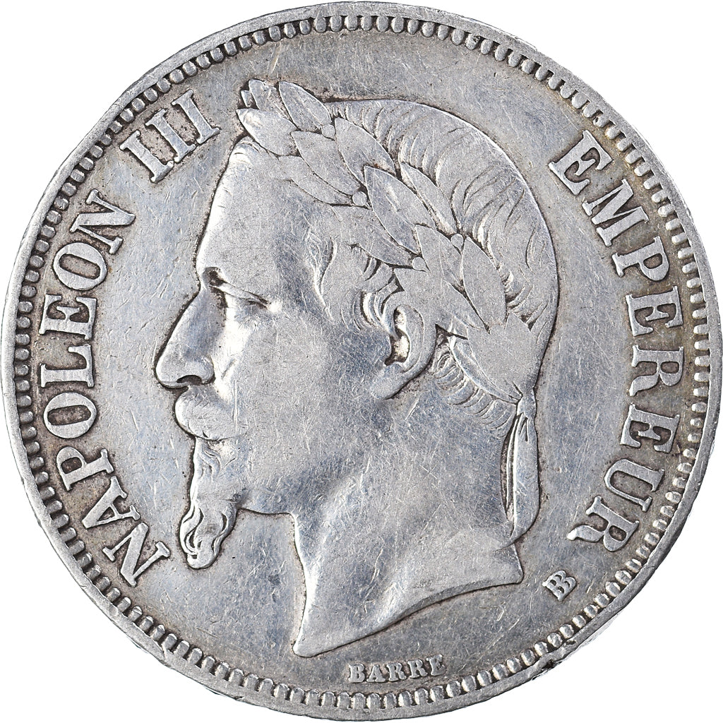 Coin, France, Napoléon III, 5 Francs, 1869, Strasbourg, EF(40-45), Silver