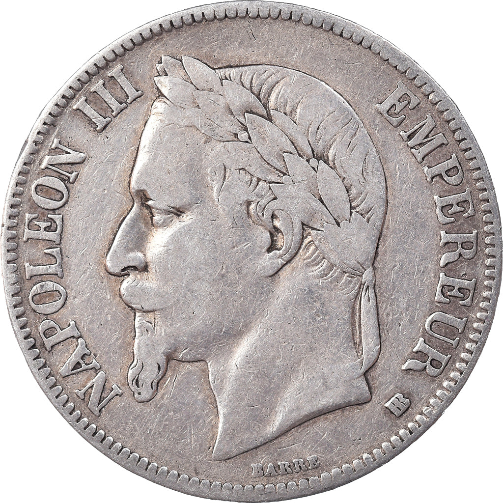 Monnaie, France, Napoléon III, 5 Francs, 1868, Strasbourg, TB+, Argent