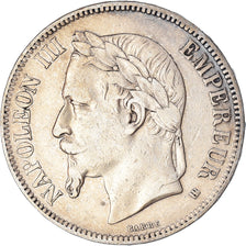 Moneta, Francia, Napoléon III, 5 Francs, 1868, Strasbourg, BB, Argento