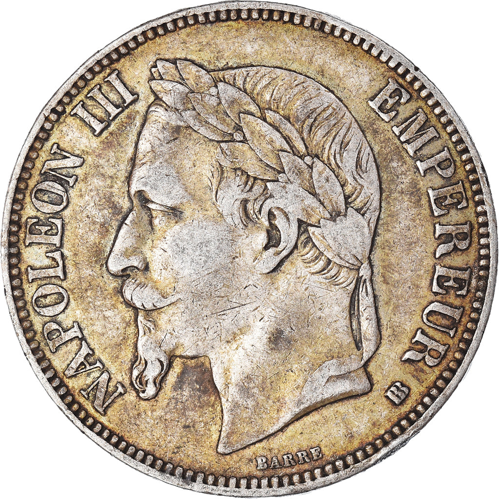 Coin, France, Napoléon III, 5 Francs, 1868, Strasbourg, EF(40-45), Silver
