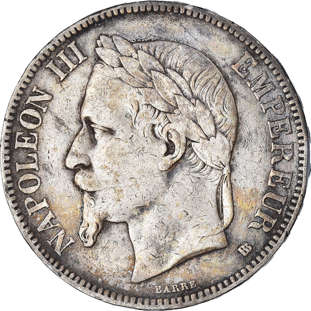 Coin, France, Napoléon III, 5 Francs, 1868, Strasbourg, EF(40-45), Silver