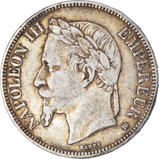 Moneta, Francia, Napoléon III, 5 Francs, 1869, Strasbourg, BB, Argento