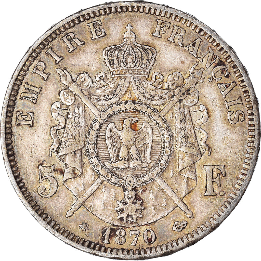 Coin, France, Napoleon III, Napoléon III, 5 Francs, 1870, Paris, EF(40-45)