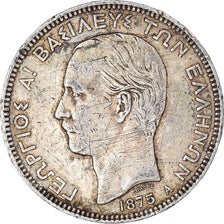 Coin, Greece, George I, 5 Drachmai, 1875, Paris, VF(30-35), Silver, KM:46