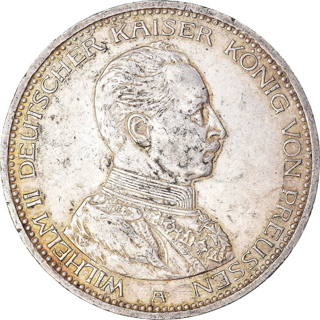 Coin, German States, PRUSSIA, Wilhelm II, 5 Mark, 1914, Berlin, AU(50-53)