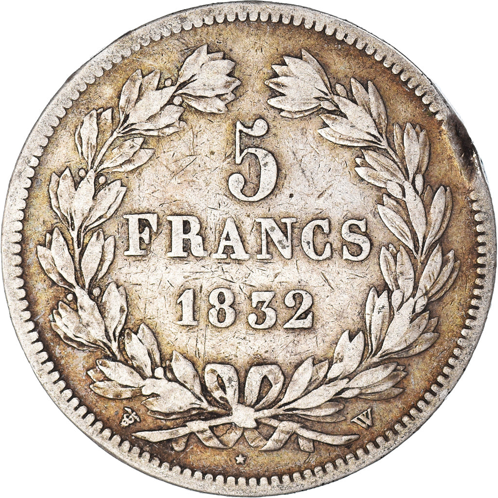 Coin, France, Louis-Philippe, 5 Francs, 1832, Lille, EF(40-45), Silver