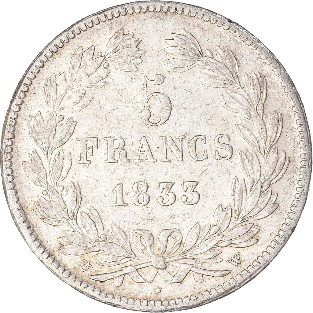 Coin, France, Louis-Philippe, 5 Francs, 1833, Lille, EF(40-45), Silver