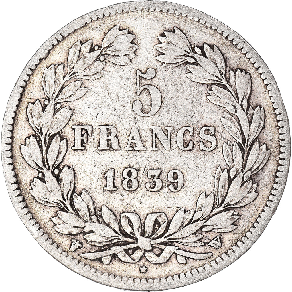 Münze, Frankreich, Louis-Philippe, 5 Francs, 1839, Lille, S, Silber, KM:749.13
