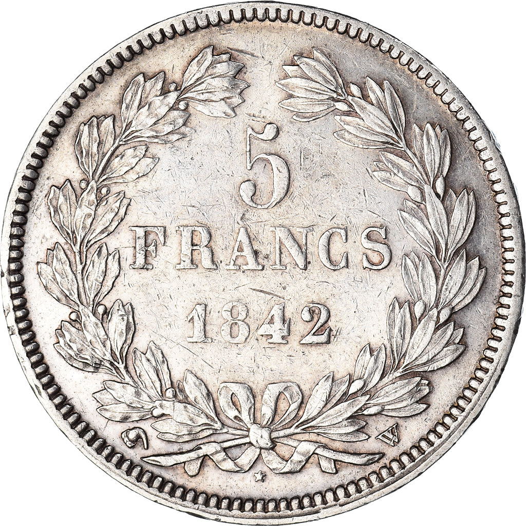 Coin, France, Louis-Philippe, 5 Francs, 1842, Lille, AU(50-53), Silver