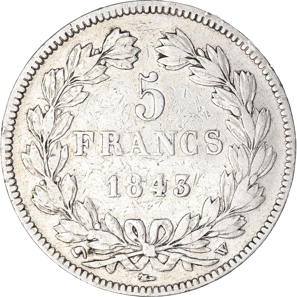 Coin, France, Louis-Philippe, 5 Francs, 1843, Lille, VF(20-25), Silver