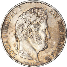 Coin, France, Louis-Philippe, 5 Francs, 1845, Strasbourg, AU(50-53), Silver