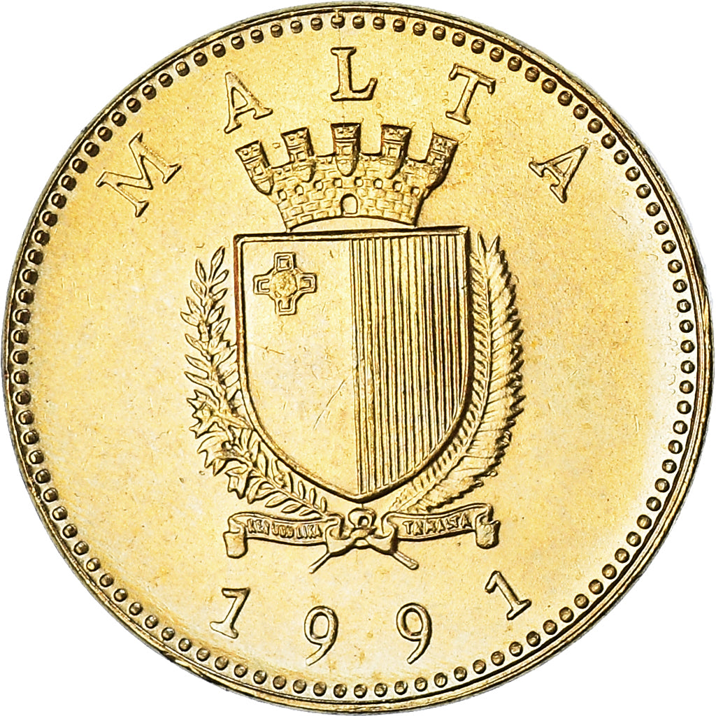 Coin, Malta, Cent, 1991, MS(63), Nickel-brass, KM:93