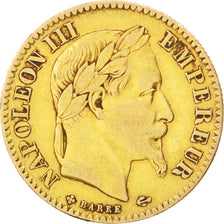 Second Empire, 10 Francs or Napoléon III tête laurée, 1866 grand BB, Strasbourg,