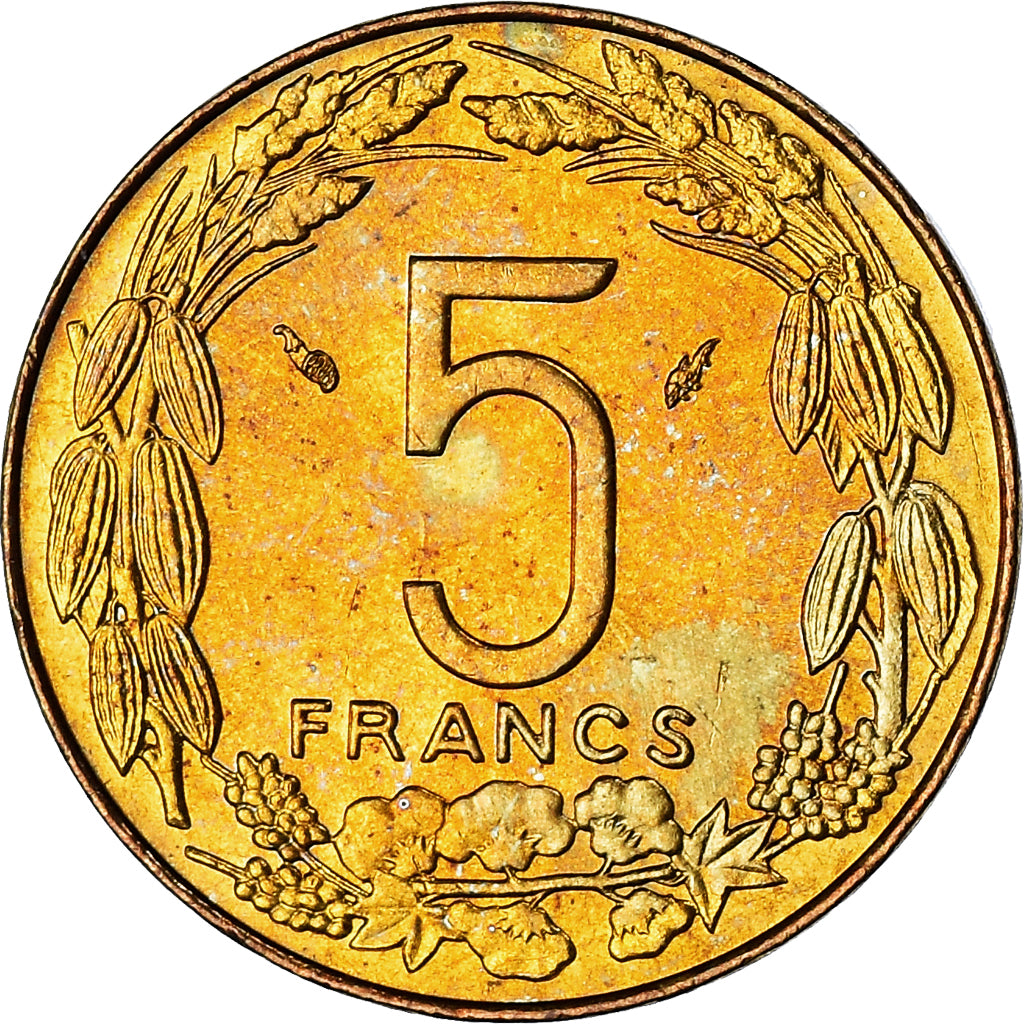 Coin, West African States, 5 Francs, 1978, MS(63), Aluminum-Nickel-Bronze, KM:2a