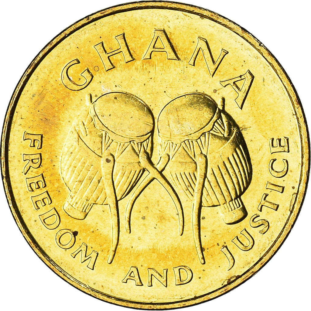 Monnaie, Ghana, 5 Cedis, 1991, SPL, Brass plated steel, KM:33