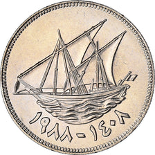 Coin, Kuwait, Jabir Ibn Ahmad, 50 Fils, 1988, MS(63), Copper-nickel, KM:13