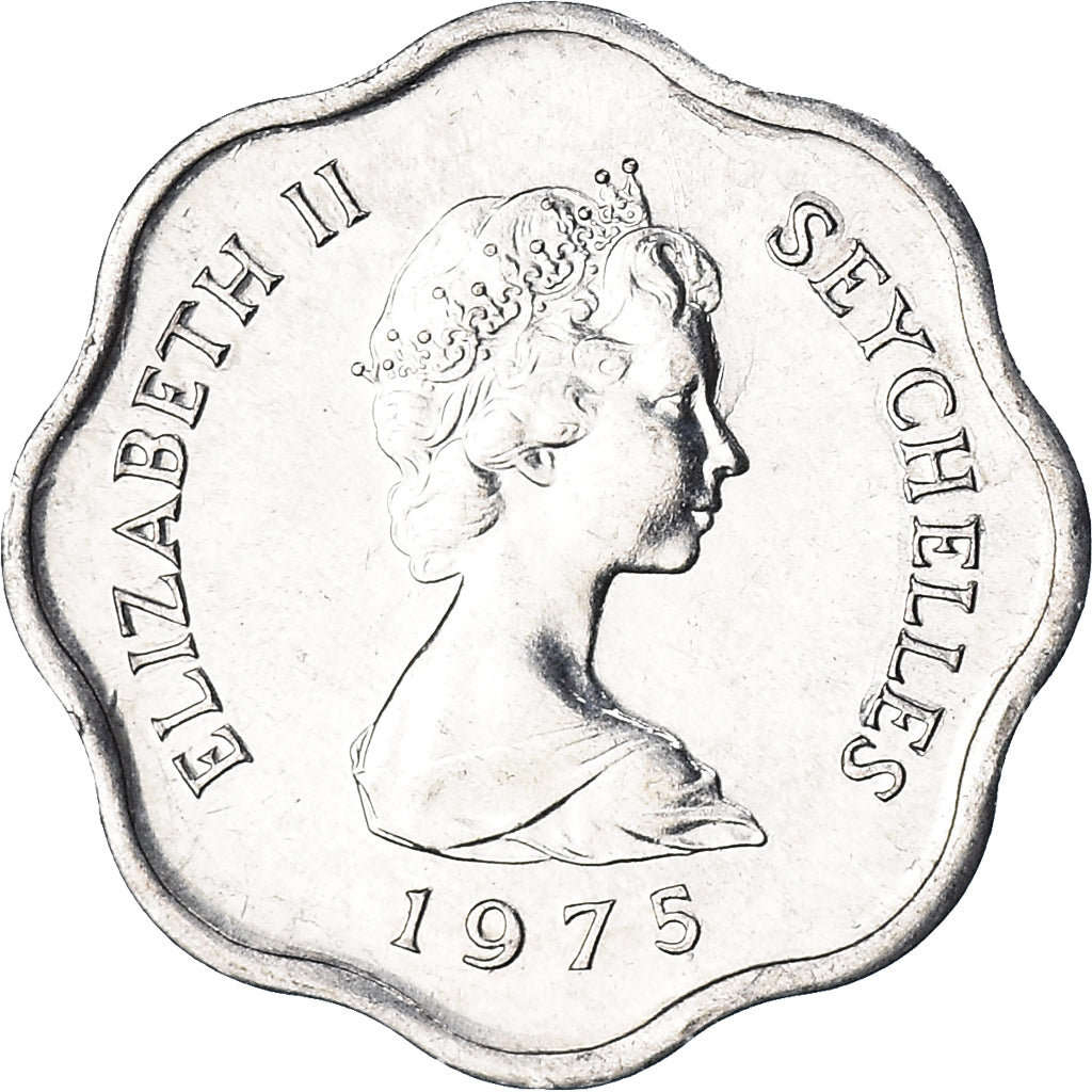 Coin, Seychelles, 5 Cents, 1975, British Royal Mint, MS(63), Aluminum, KM:18