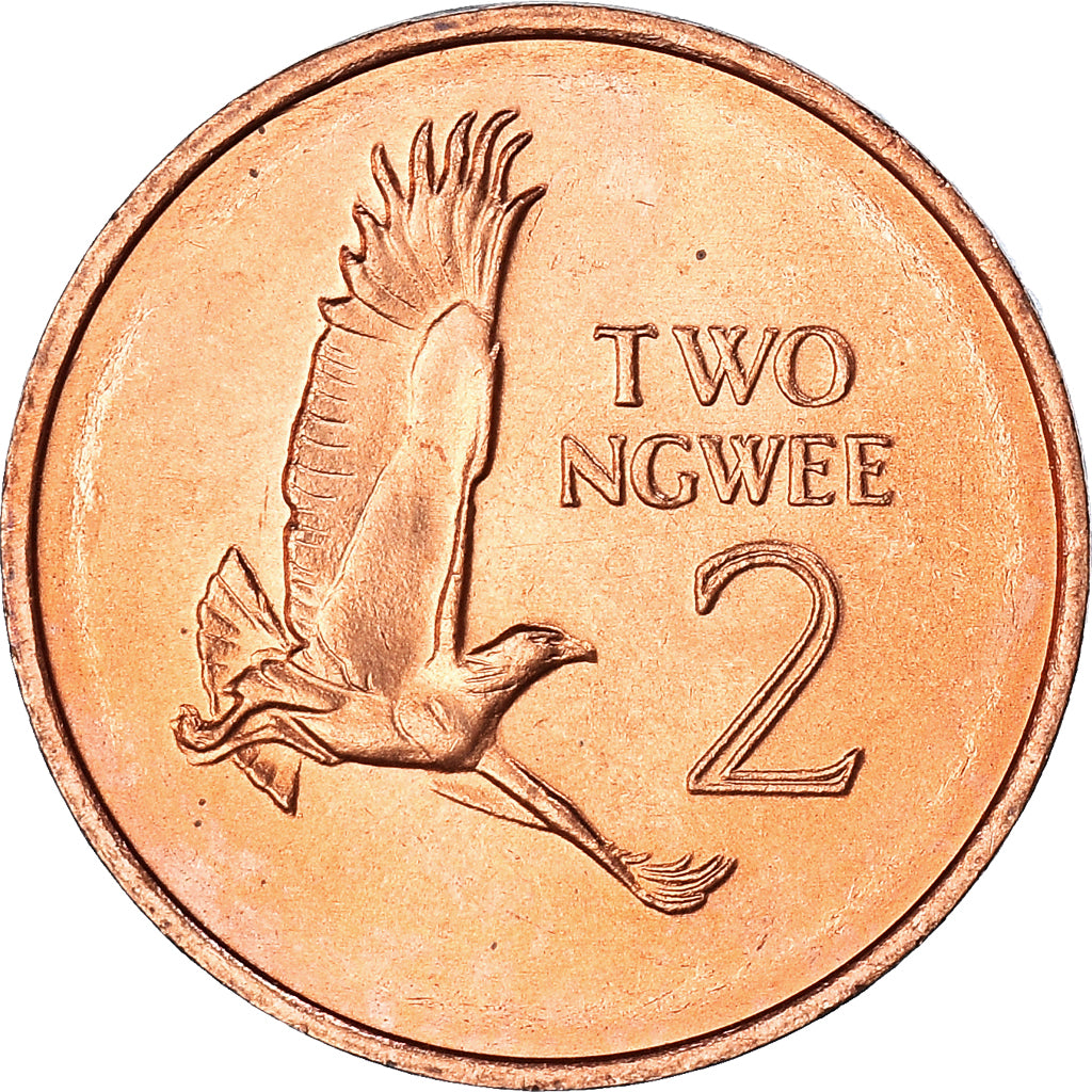 Coin, Zambia, 2 Ngwee, 1983, British Royal Mint, MS(63), Copper Clad Steel