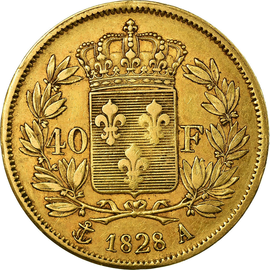 Monnaie, France, Charles X, 40 Francs, 1828, Paris, TTB, Or, KM:721.1