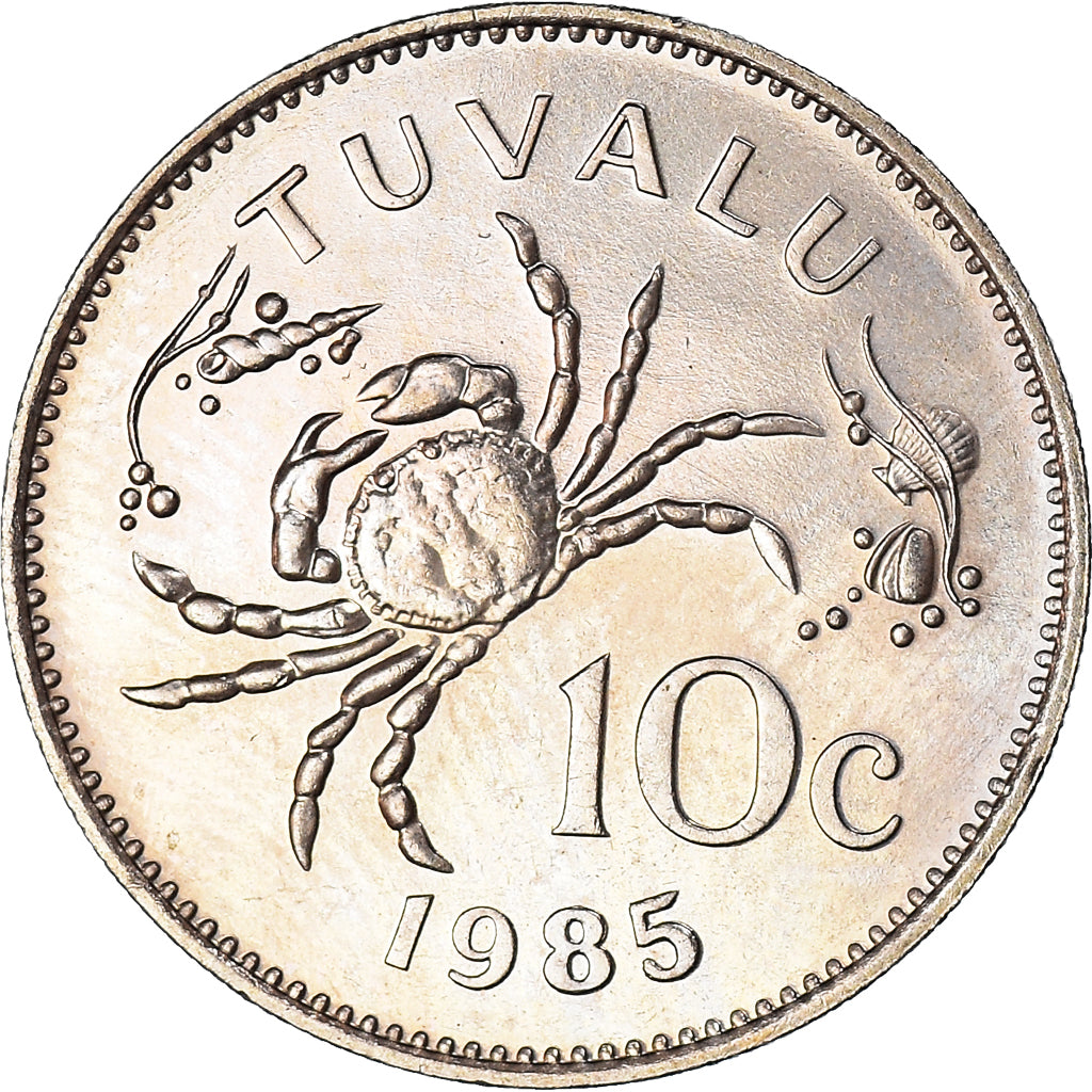 Coin, Tuvalu, Elizabeth II, 10 Cents, 1985, British Royal Mint, MS(63)