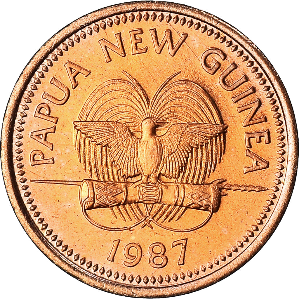 Coin, Papua New Guinea, Toea, 1987, MS(63), Bronze, KM:1