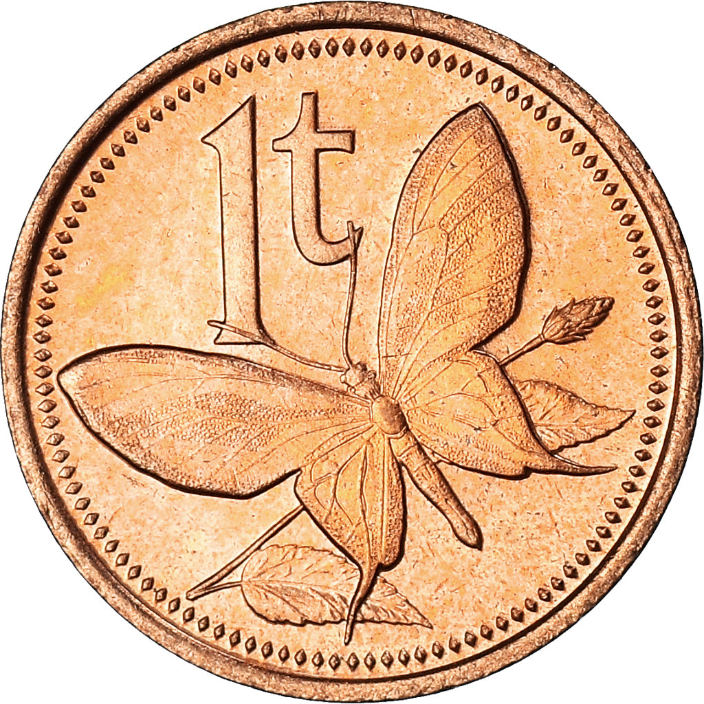 Coin, Papua New Guinea, Toea, 1987, MS(63), Bronze, KM:1
