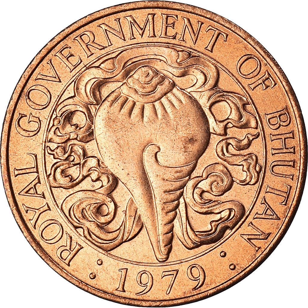 Coin, Bhutan, 10 Chhertum, 1979, MS(63), Bronze, KM:46