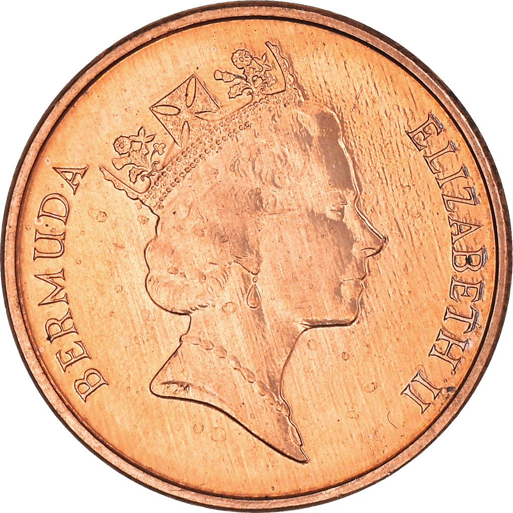 Coin, Bermuda, Elizabeth II, Cent, 1991, MS(63), Copper Plated Zinc, KM:44b