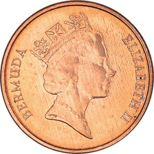 Coin, Bermuda, Elizabeth II, Cent, 1991, MS(63), Copper Plated Zinc, KM:44b