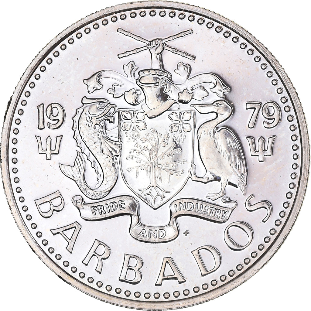 Coin, Barbados, 5 Cents, 1979, Franklin Mint, AU(55-58), Brass, KM:11