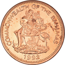 Coin, Bahamas, Elizabeth II, Cent, 1992, MS(63), Copper Plated Zinc, KM:59a