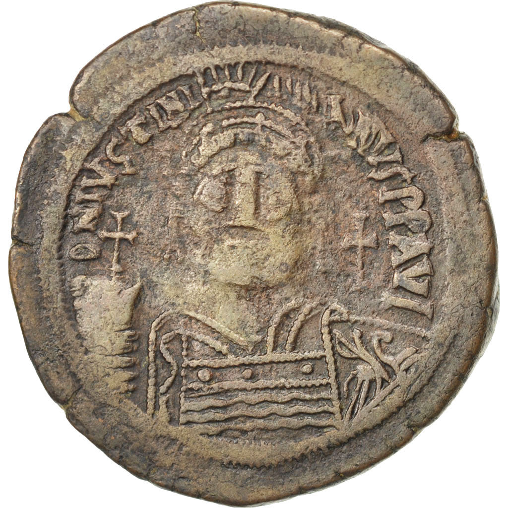 Justinian I 527-565, Follis, Constantinople, EF(40-45), Copper, Sear #163, 22.57