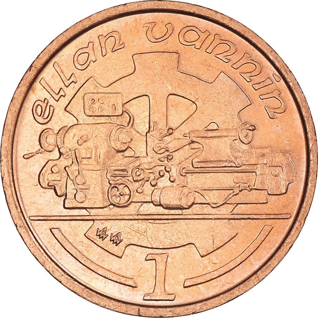 Coin, Isle of Man, Elizabeth II, Penny, 1991, MS(63), Bronze, KM:207