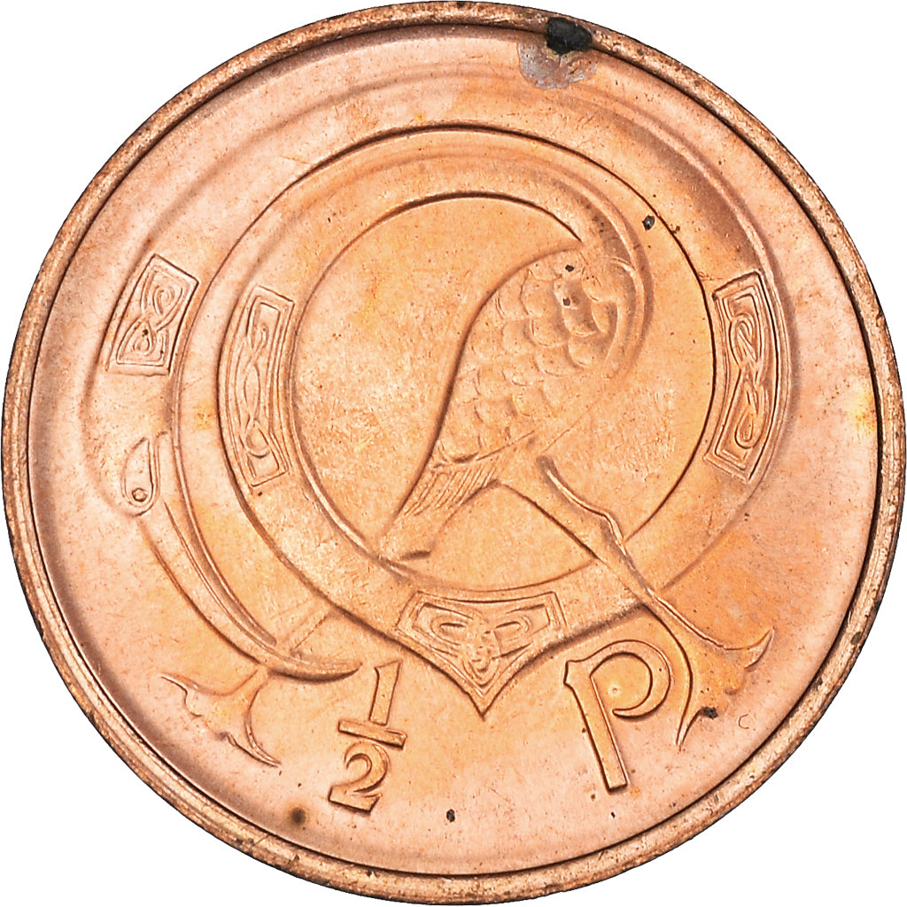 Coin, IRELAND REPUBLIC, 1/2 Penny, 1980, MS(63), Bronze, KM:19