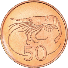 Coin, Iceland, 50 Aurar, 1986, MS(63), Bronze Coated Steel, KM:26a