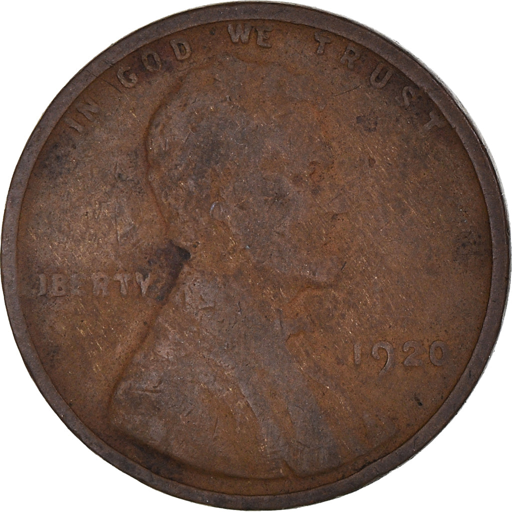 Coin, United States, Lincoln Cent, Cent, 1920, U.S. Mint, Philadelphia