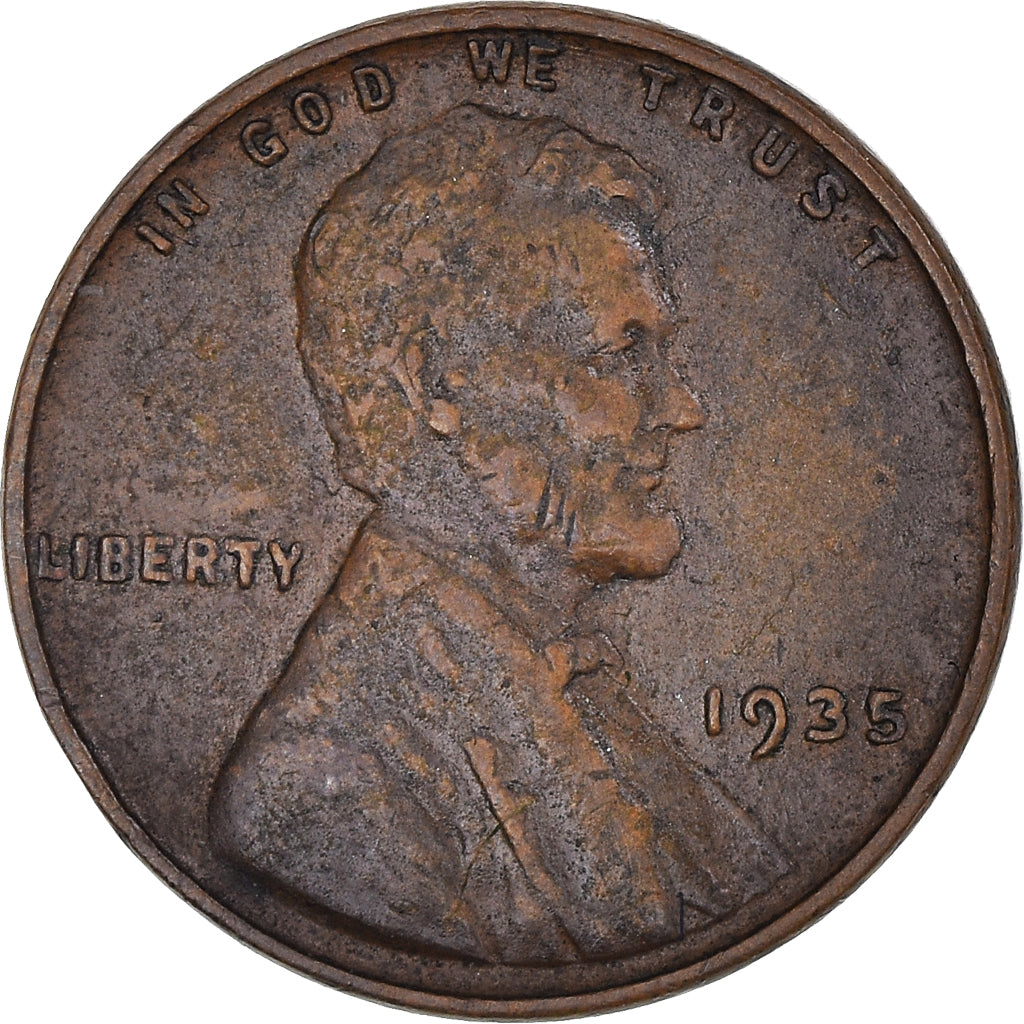 Coin, United States, Lincoln Cent, Cent, 1935, U.S. Mint, Philadelphia