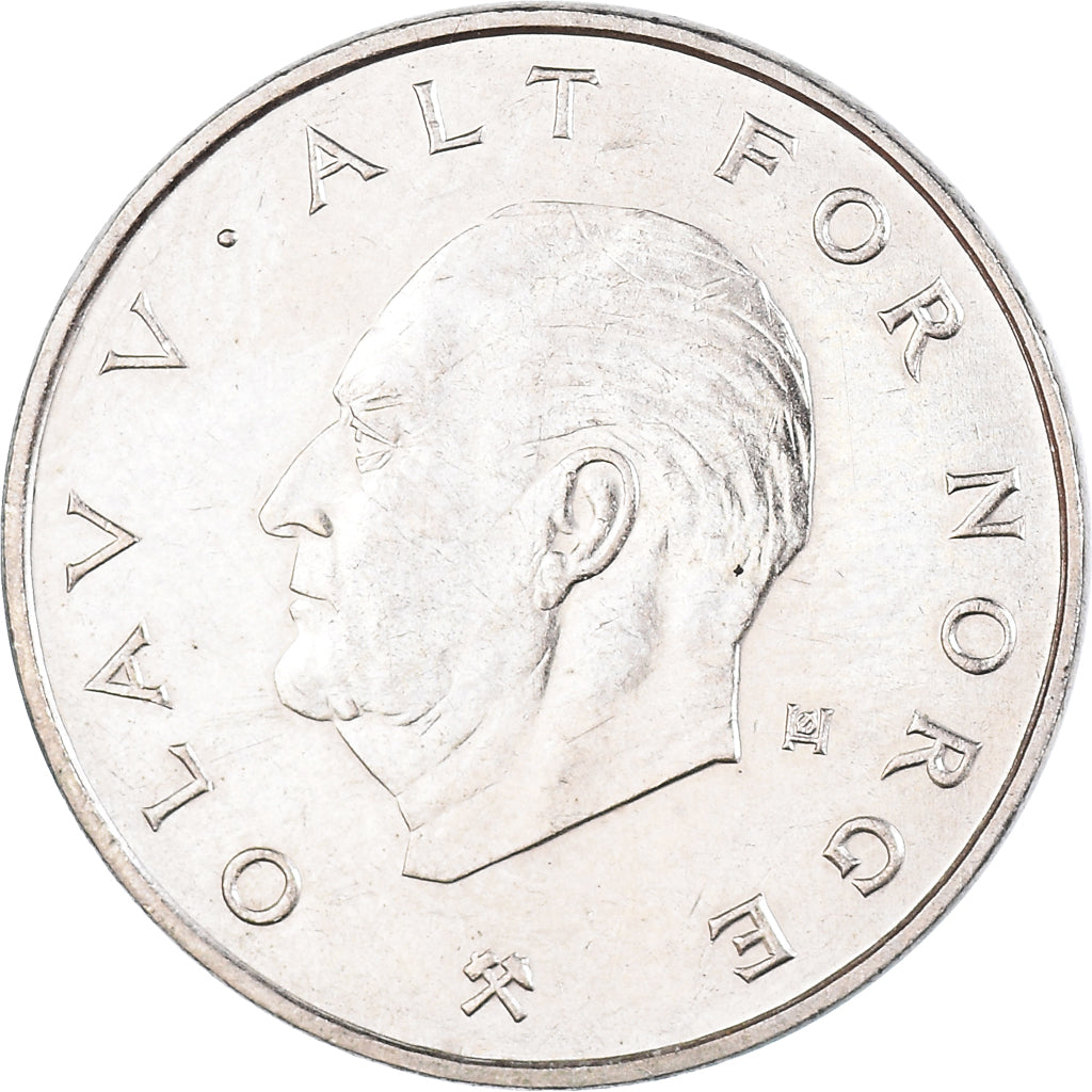 Coin, Norway, Olav V, Krone, 1983, AU(55-58), Copper-nickel, KM:419