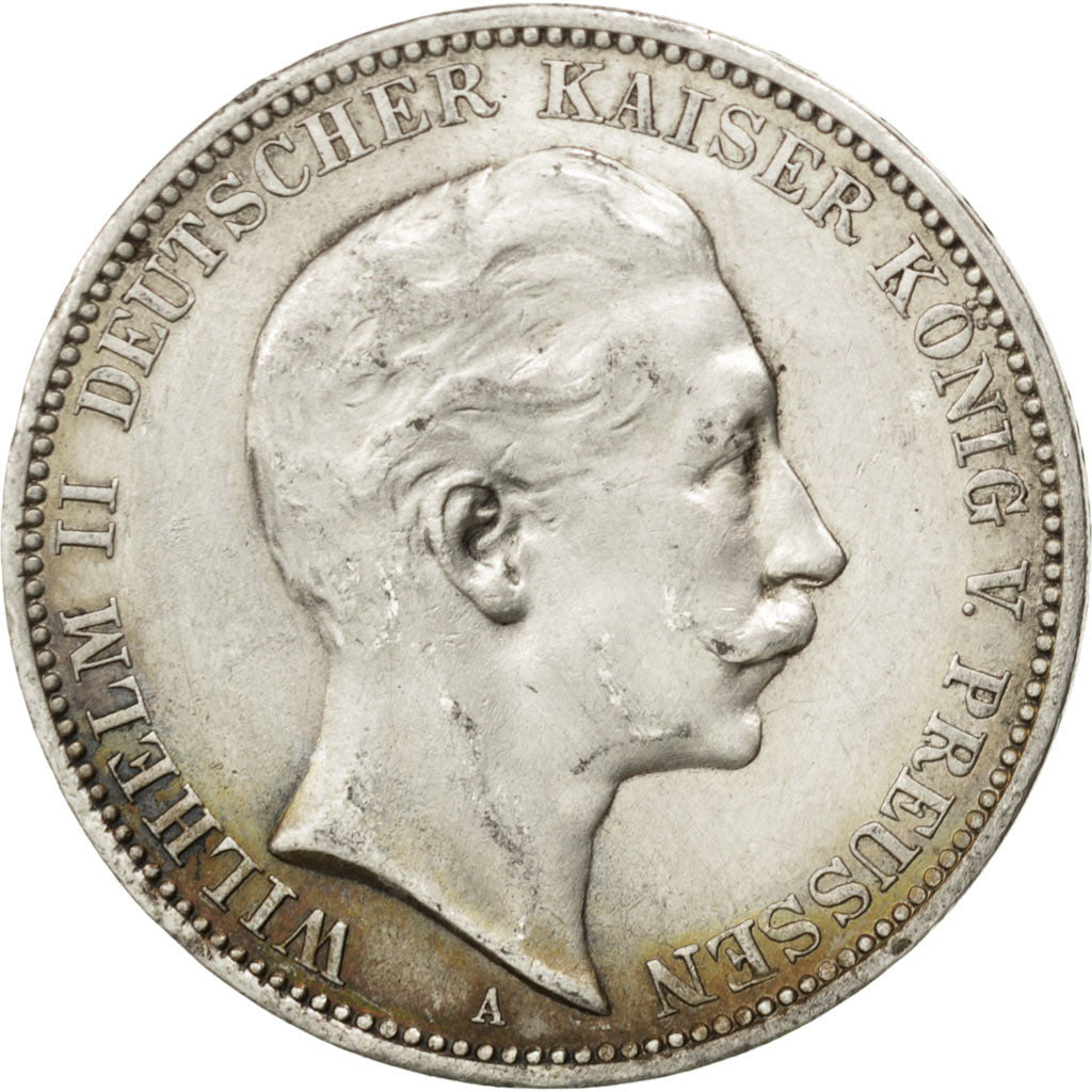 Coin, German States, PRUSSIA, Wilhelm II, 3 Mark, 1912, Berlin, AU(50-53)