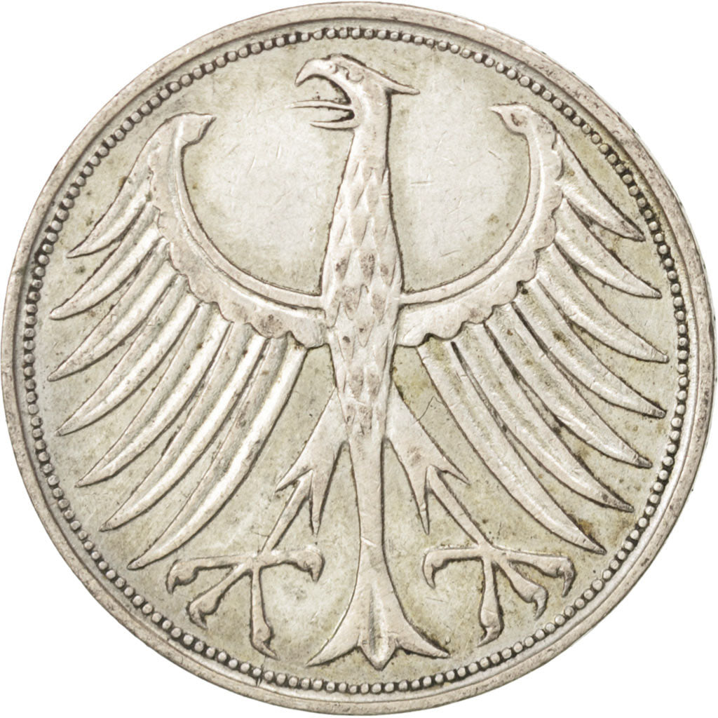 GERMANIA - REPUBBLICA FEDERALE, 5 Mark, 1951, Hambourg, BB+, Argento, KM:112.1
