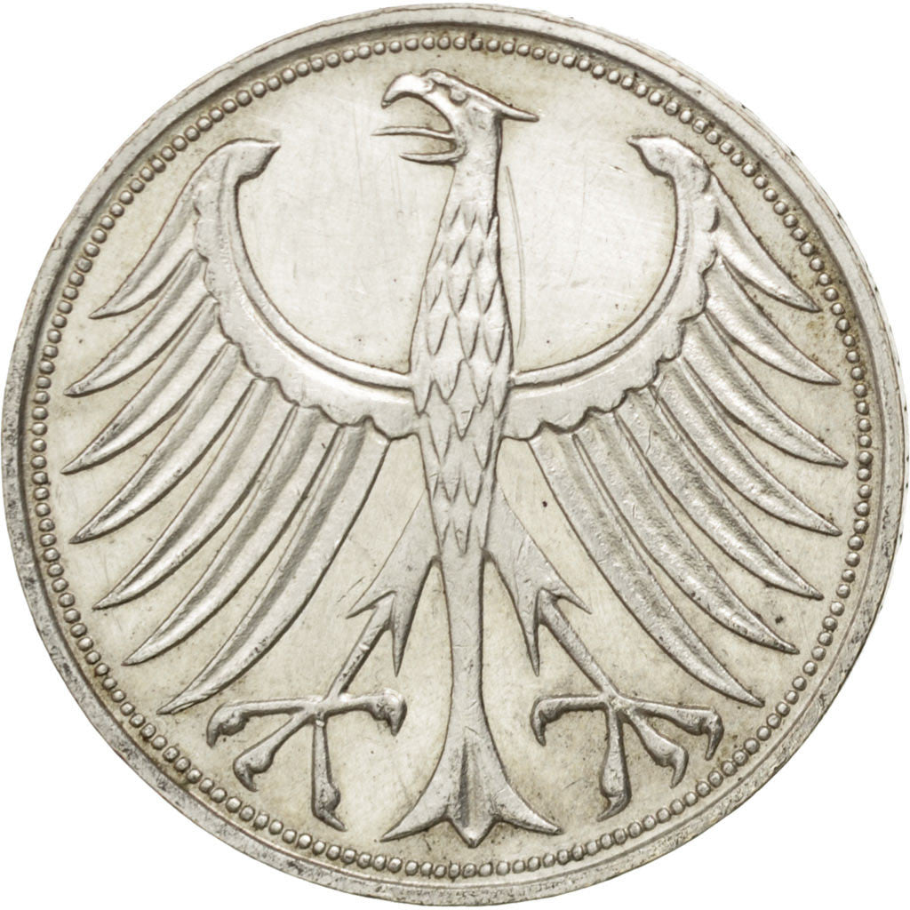 Coin, GERMANY - FEDERAL REPUBLIC, 5 Mark, 1957, Hambourg, AU(50-53), Silver