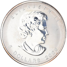 Moneta, Canada, 5 Dollars, 2009, Cleaned, MS(60-62), Srebro
