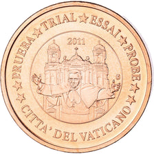 Vatican, Médaille, 1 C, Essai-Trial Benoit XVI, 2011, SPL, Cuivre