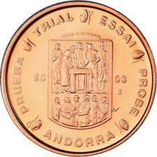 Andorra, Medal, 2 C, Essai Trial, 2003, MS(65-70), Copper