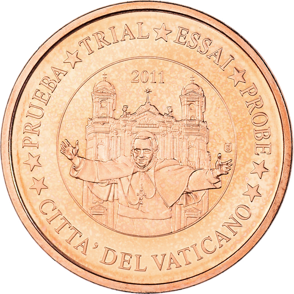 Vatican, Medal, 2 C, Essai-Trial Benoit XVI, 2011, MS(65-70), Copper