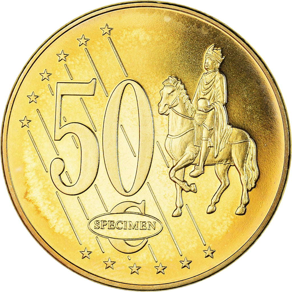 Andorra, Medal, 50 C, Essai Trial, 2003, MS(65-70), Copper-Nickel Gilt
