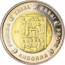 Andorra, 2 Euro, 2003, unofficial private coin, MS(65-70), Copper