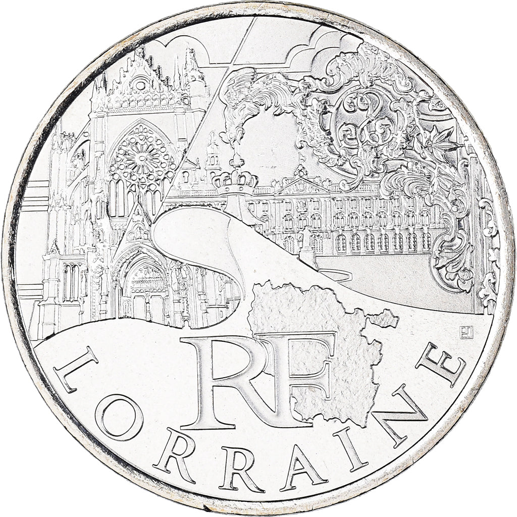 France, 10 Euro, Lorraine, 2011, Paris, MS(63), Silver, KM:1743