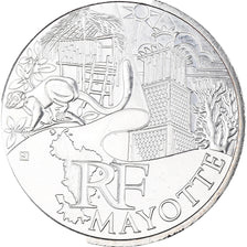 France, 10 Euro, 2011, Paris, Mayotte, MS(63), Silver, KM:1726